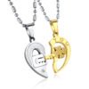 Couple Necklace Lock Pair Of Love Shaped Key Titanium Steel Pendant Necklaces 11
