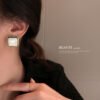 Silver Needle Geometric Square Earrings Are Small Exquisite And Simple Earrings 8 Silver Needle Geometric Square Earrings Are Small Exquisite And Simple Earrings 8