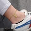Initial Gold Letter Anklet Alphabet Pendants Jewelry Accessories 13