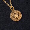 Gold Round Constellations Zodiac Sign Stainless Steel Necklace Necklaces 20