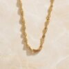 Simple Necklace 18K Gold High Density 3mm Twisted Clavicle  Water Wave Chain Necklaces 9