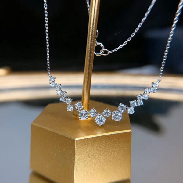 18K Gold Diamond Smile 1 Carat Diamond Necklace Necklaces 6