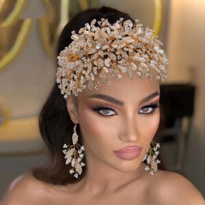 Gold Luxurious Exaggerated Creative Bridal Hair Accessories Earrings