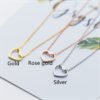 S925 Silver Women’s Fashion Sweet Simple Hollow Heart Necklace Necklaces 14