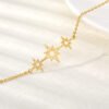 Hollow Gold Chain Stainless Steel Bracelet Star Pendant Bracelets 17