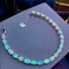 Silver Plated 18k Gold Inlaid Natural Dazzling Opal Bracelet Women Bracelets 9