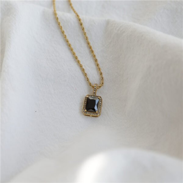 Women’s 18K Gold Plated Hip Hop Gemstone Necklace Clavicle Chain Necklaces 9