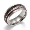 Stainless Steel Wood Grain Arrow Inlaid Ring Rings 11