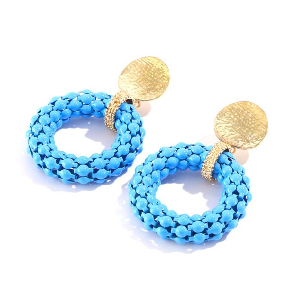 Metal Woven Earrings European And American Creative Fashion Ethnic Style Earrings 4