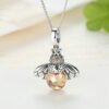 S925 Silver Necklace Pendant European And American Fashion Crystal Beee Necklaces 9