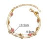 Ethnic Style Retro Butterfly Titanium Steel 14K Gold Bracelet For Women Necklaces 15