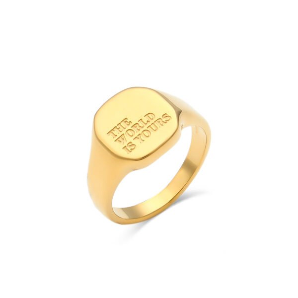 18K Gold Plated Jewelry With English Letter Ring Rings 12