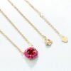 Silver Plated 9K Yellow Gold Inlaid Garnet Clavicle Chain Accessories 11