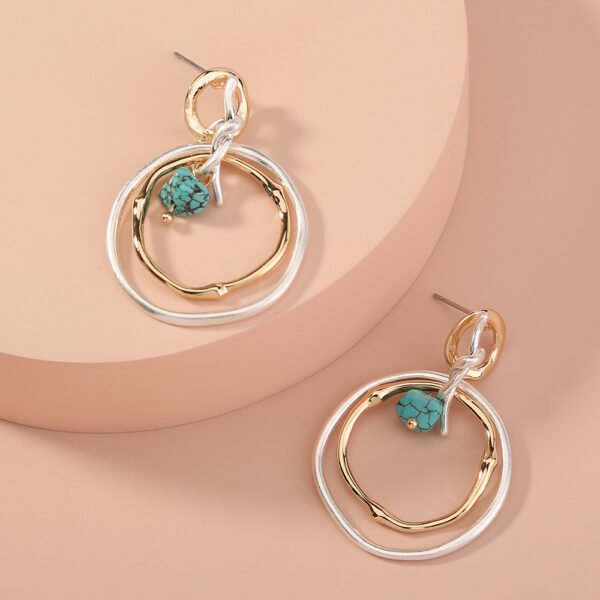 Personality Tide Brand Irregular Wave Pattern Earrings Multicolor Birthday Turquoise Simple Earrings Earrings 6