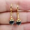 Gold Plated Stone Pierced Dangle Earrings Earrings 11