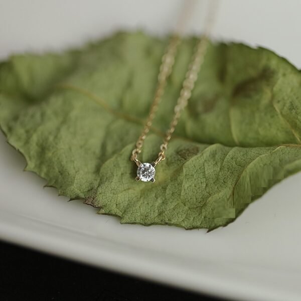 Women’s Pure 14k Yellow Gold Single Diamond  Necklace Necklaces 5