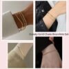 14K Gold Plated Women’s Herringbone Chain Bracelet Set Bracelets 11