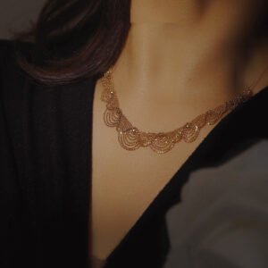 Women’s Fashion 18k Gold Lace Necklace Necklaces