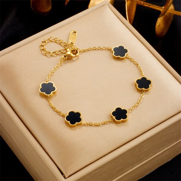 Small Fresh And Lovely Green Drop Gum Flower Gold Bracelet Jewelry Bracelets 9