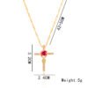 Fashion Rose Flower Cross Necklace Gold Crystal Infinity Anka Pendant Necklaces For Women Religious Jewelry Necklaces 14