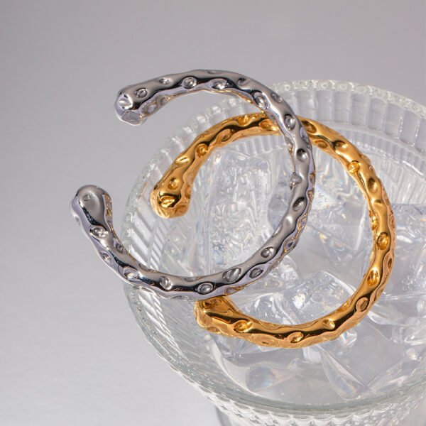 Retro Simple Titanium Steel Ornament 18K Gold Stainless Steel Hammer Bracelet Bracelets 10