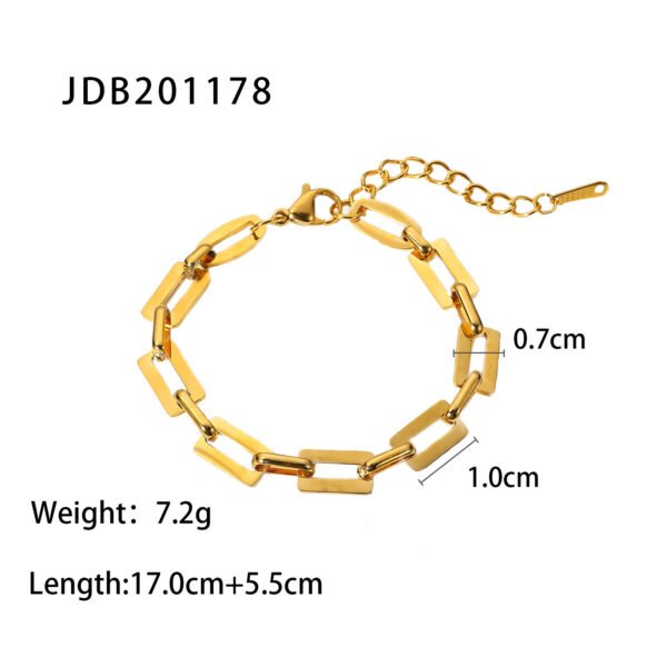 18K Gold-plated Square Chain Bracelet Bracelets 4