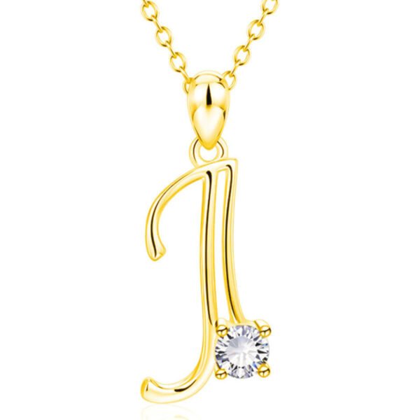 Fashion Gold Initial Letter Rhinestone Necklace Necklaces 12
