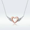 Silver Charm Original Love Wings Rose Gold Plated Necklace Ins Creative Niche Design Sense Clavicle Chain Necklaces 11