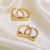 Paired Double Love Rings 18K Gold Color Preserving Jewelry Rings 9