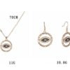 Long Eyes Inlaid Gemstone Round Fashion Earrings And Necklace Set Earrings 14