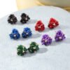 Retro Temperament Stereo Rose Stud Earrings Cute Multicolor Flower Earrings Earrings 11