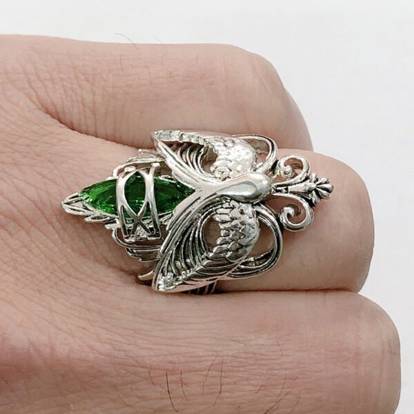 European And American Inlaid Green Zircon Ring Women Rings 5