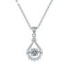 Silver Plated White Gold Moissanite Diamond Necklace 50 Points D Grade Necklaces 5