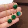 Water Shell Pure Natural Jade Diamond 18K Gold Necklace Necklaces 13