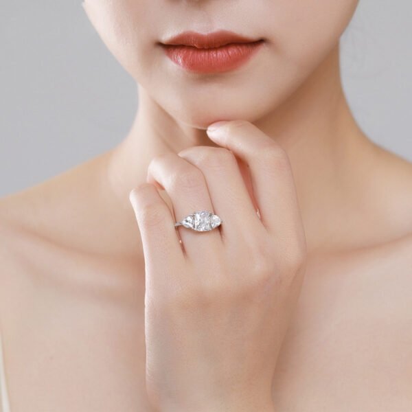 Fashion S925 Sterling Silver Simulation Diamond Bright Ring Rings 3