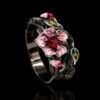 Black Gold Plated Two-tone Flower Ring Female Promos20 15