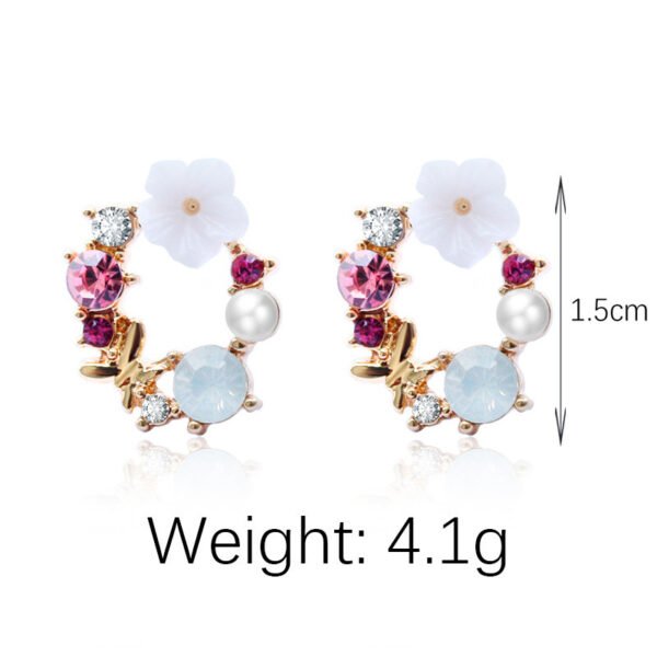 Girly Heart Pearl Bow Knot Wreath Ears Earrings 4