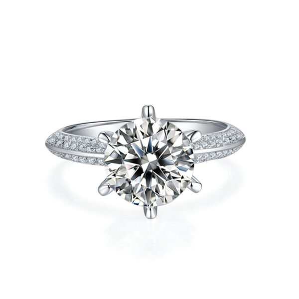 S925 Silver Plated White Gold Moissanite Diamond Ring For Women Rings 5