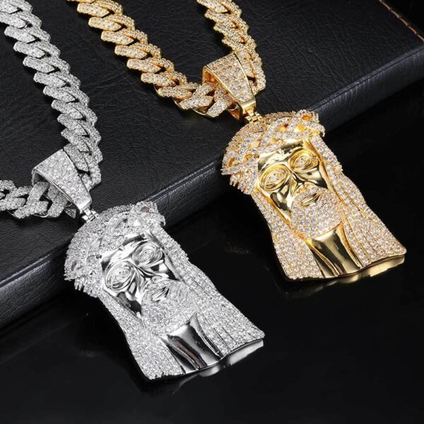 Jesus Head Hip Hop Pendant Real Gold Plating Street Necklace Necklaces 3