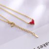 Women’s Gold Plated Sterling Silver Splicing Heart Necklace Necklaces 8