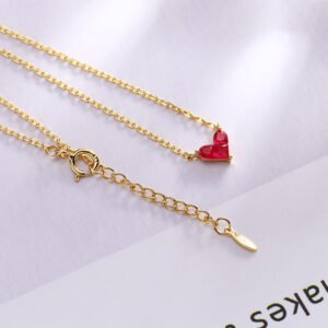 Women’s Gold Plated Sterling Silver Splicing Heart Necklace Necklaces