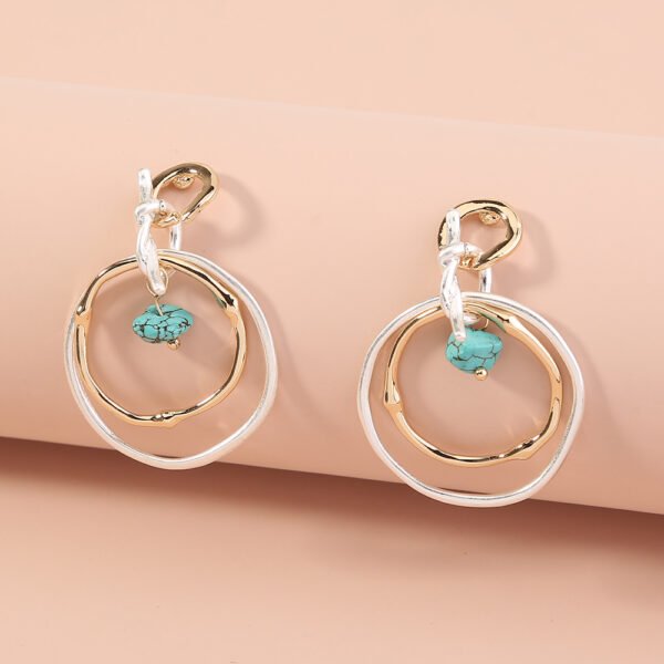 Personality Tide Brand Irregular Wave Pattern Earrings Multicolor Birthday Turquoise Simple Earrings Earrings 5