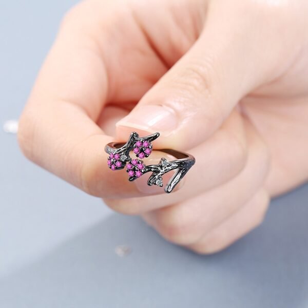 Black Gold Branch  Ring With Zirconium Diamonds Rings 6