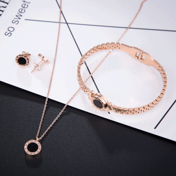 Women’s Rose Gold Stud Earrings Fashion Bracelet Earrings 8