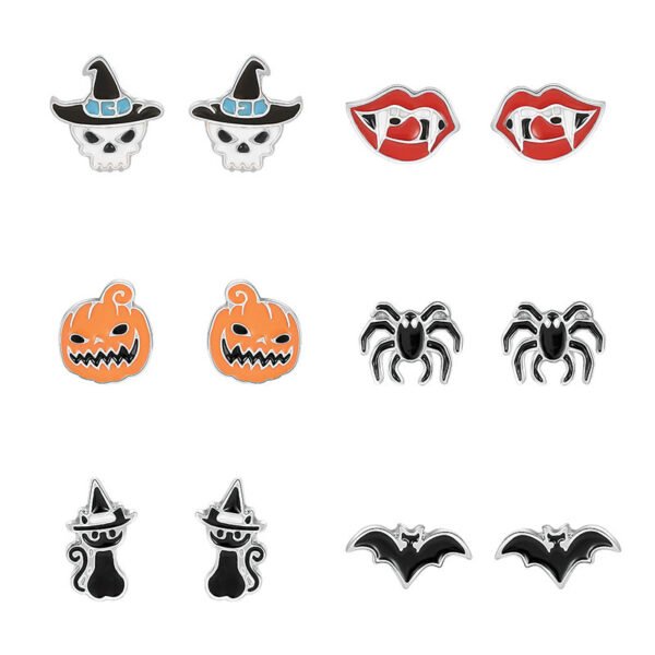 Girly Fashion Skull Head Funny Animal Earring Set Earrings 5