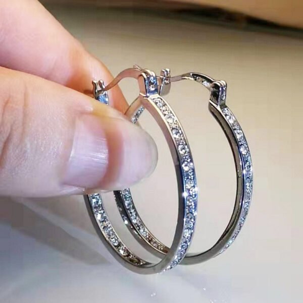 European And American Fashion Jewelry Popular Rhinestone-encrusted Ear Studs Ear Clip Earrings 3