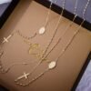 Vintage Cross 18K Gold Necklace Bracelet Necklaces 16