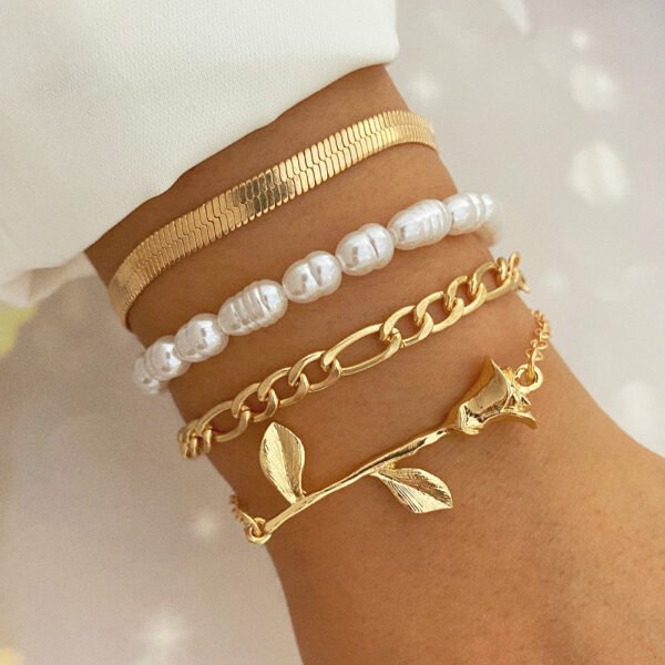 Fashion Pearl Metal Gold Bracelet Bracelets 3