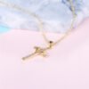 Chain Necklace Alloy Plated 18K Gold And Rhinestone Heart Pendant Necklaces 10