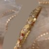 S925 Sterling Silver Honeycomb Bracelet V Gold Plated Microphone Bracelets 20